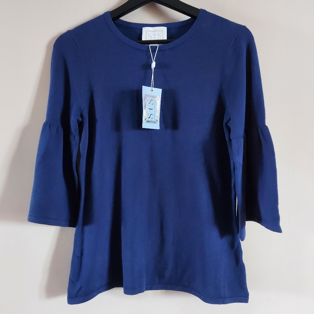 Sail to Sable ruffle 3/4 sleeve knit top